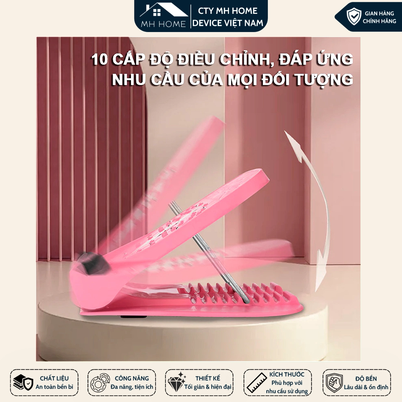 Dụng Cụ Giãn Cơ Chân Có Con Lăn Massage - Bàn Kê Chân Điều Chỉnh 10 Mức, Hỗ Trợ Thư Giãn Bàn Chân